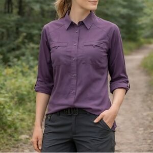 Lightweight Hiking Fishing Shirt Duluth Trading Plum Purple Small